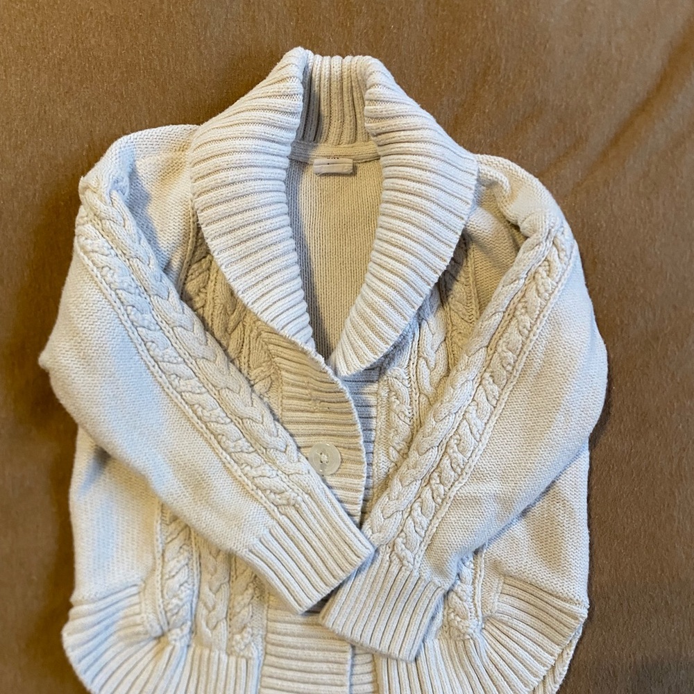 Baby GAP Cream Cable Knit Cardigan